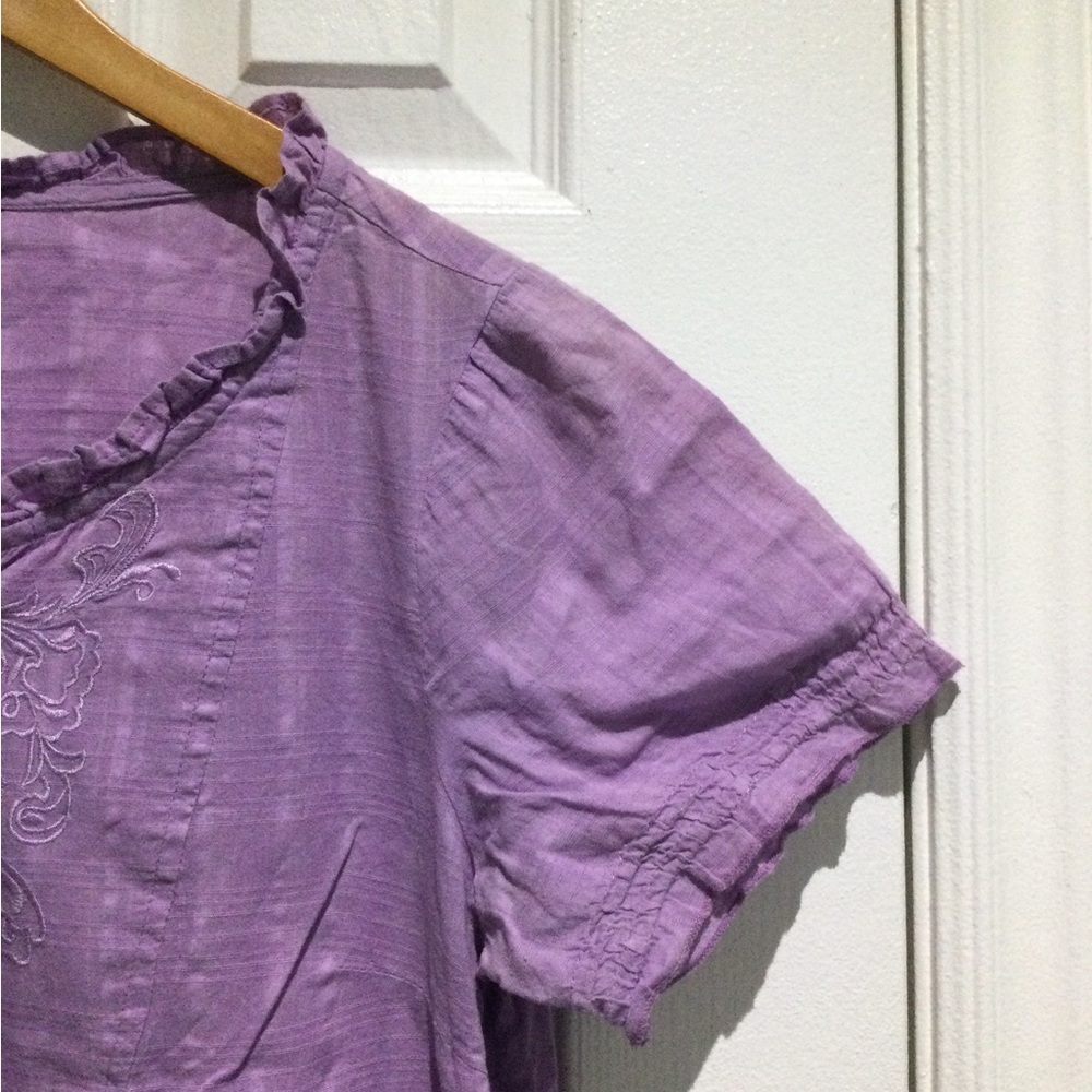 Reitmans Lavender Blouse with Ruffle Trim - Picture 4 of 5